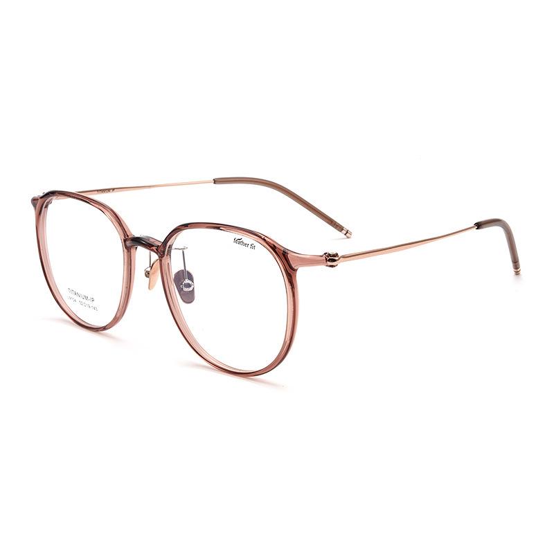 Женские сверхлегкие оправы для очков из чистого титана в корейском стиле для маленького лица, модель 9104 - очень широкие очки для миопии