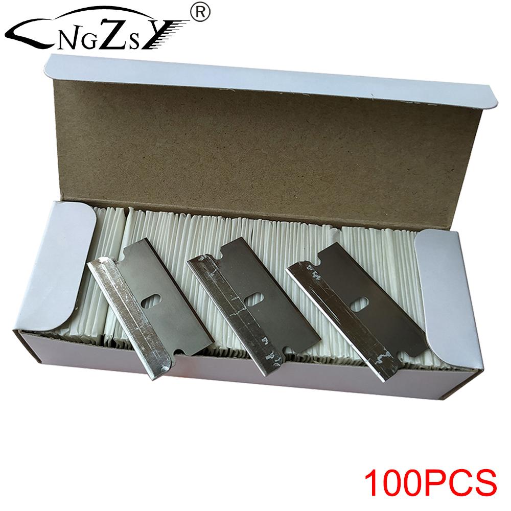 Car Paint Decals Scraper Razor Blades Glass Glue Sticker Remover Replacement Blades Carbon Steel Blade Car Tinting Tool