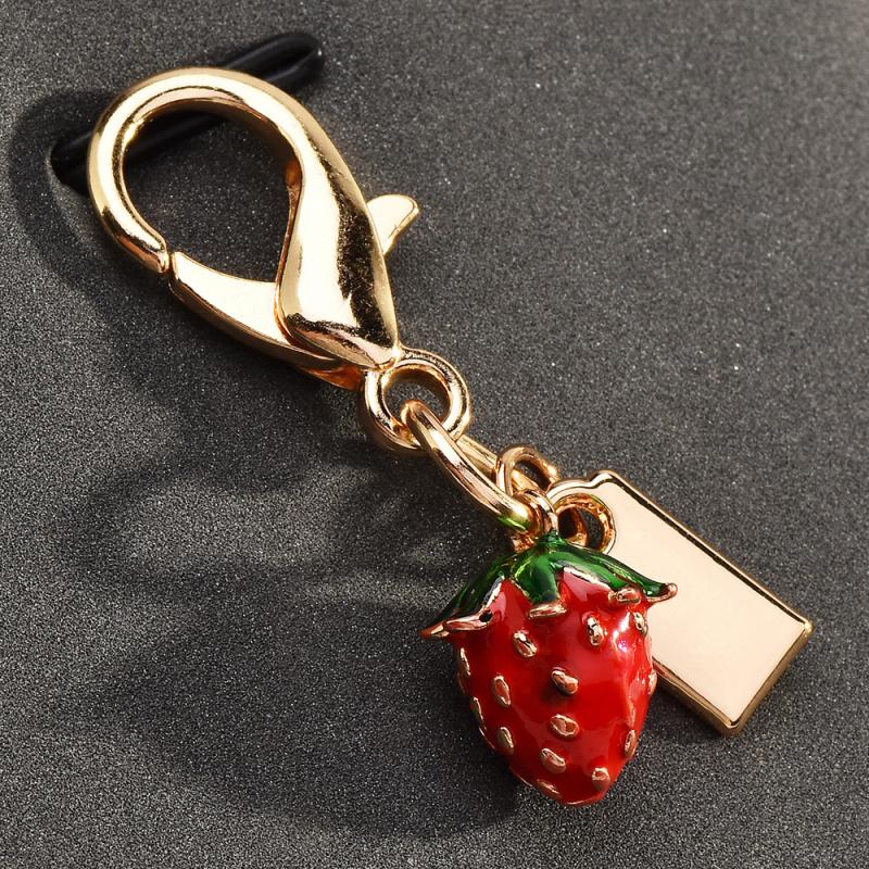 Exquisite High-End Strawberry Mushroom Keychains For Women Bag Pendant Charm Car Keyring Jewelry Gift Decoration Accessories