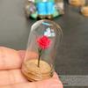 1PC Miniature Rose Glass Protective Cover Scale Model Mini Ornaments Simulation Models Home Decor Crafts