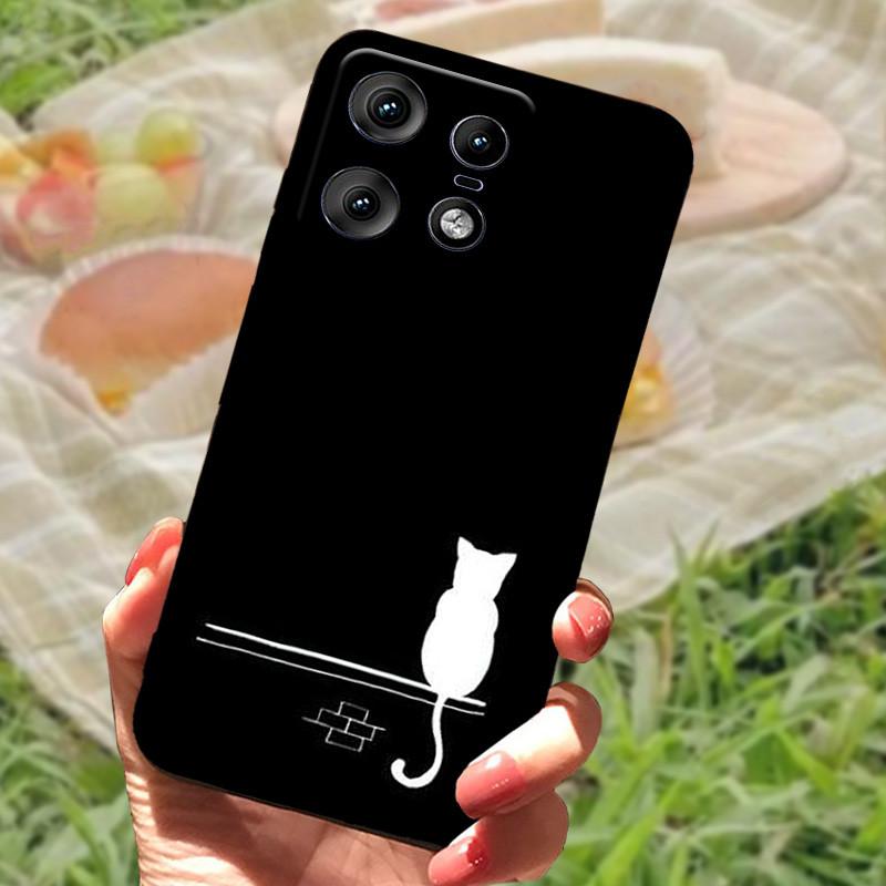 Чехол для Motorola Edge 50 Pro Модный Мраморный Силиконовый Черный Мягкий Бампер для Телефона Moto Edge 50 Pro Мультяшные ТПУ Оболочки