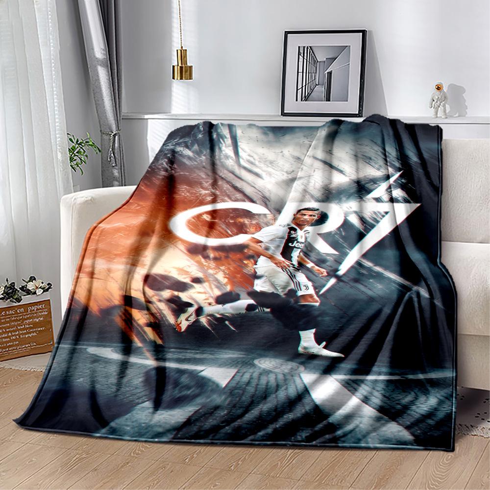 Ronaldo's Powerful Football Legend Cr7 Blanket Comfortable Perfect for Chair Sofa Office Four Seasons Multipurpose Digital Print