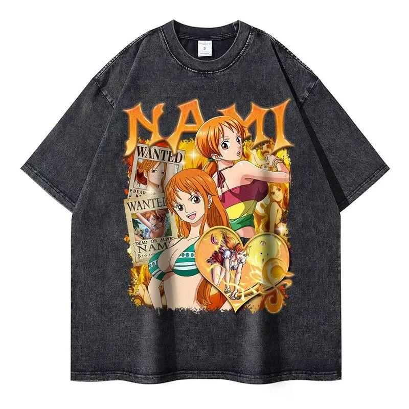 Hot Sale One Piece Graphic Print T-Shirt Men Women Streetwear Harajuku Fashion Vintage Washed Cotton Summer New Tee Loose Casual Oversized Top