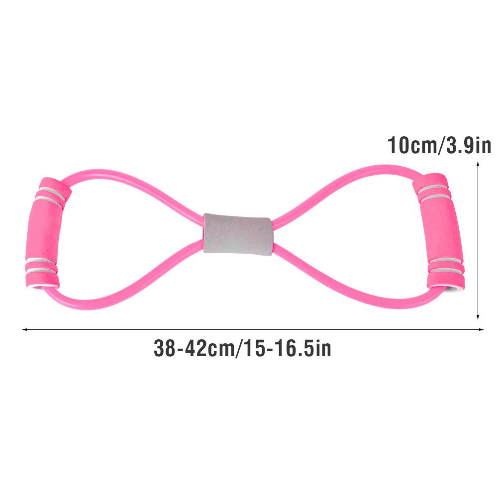 2Pcs 8Shaped Pull Rope Chest Expander Elasticity Belt Stretching Strap Yoga Fitness Equipmentpink