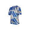 Dri-FIT Multi Logo Printed Striped Crew Neck Short Sleeve T-Shirt Kids Tops Blue FD3930-480