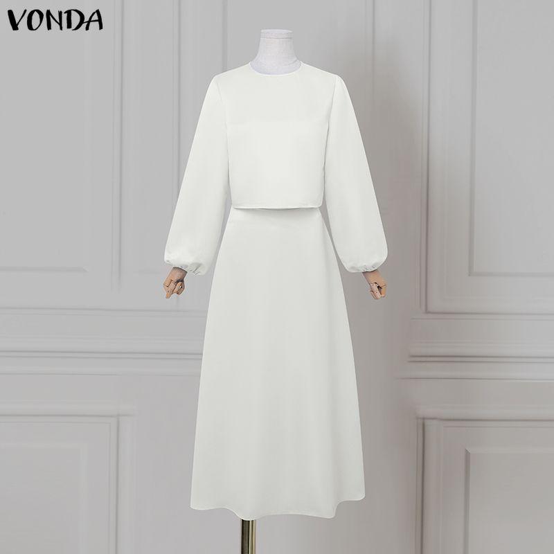 VONDA Элегантные женские наряды: блузки с длинным рукавом и юбки, повседневные костюмы из двух предметов