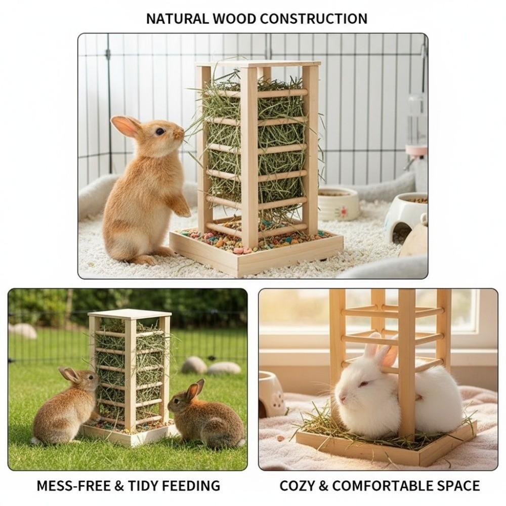 Durable Hay Feeder Detachable Rabbit Hay Rack Pet Grass Rack Guinea Pig Feeder Pet Habitat