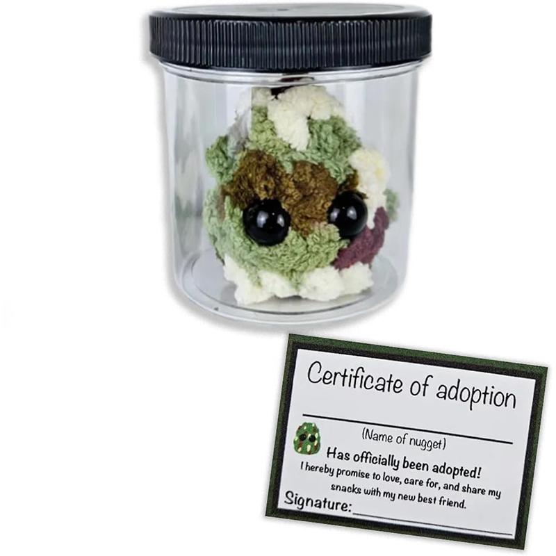 Adopt A Leaf Nugget Plushie Little Leaf Nugget Plushie With Encouragement Cards In A Jar Handmade Plush Stuffed Toys Best Buds