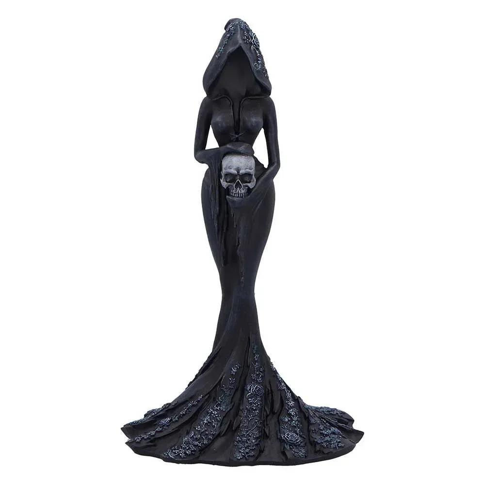 Handmade Resin Gothic Grim Reaper Statue Figurine Halloween Desk Shelf Mantel Home Office Macabre Dark Home Decor Gift