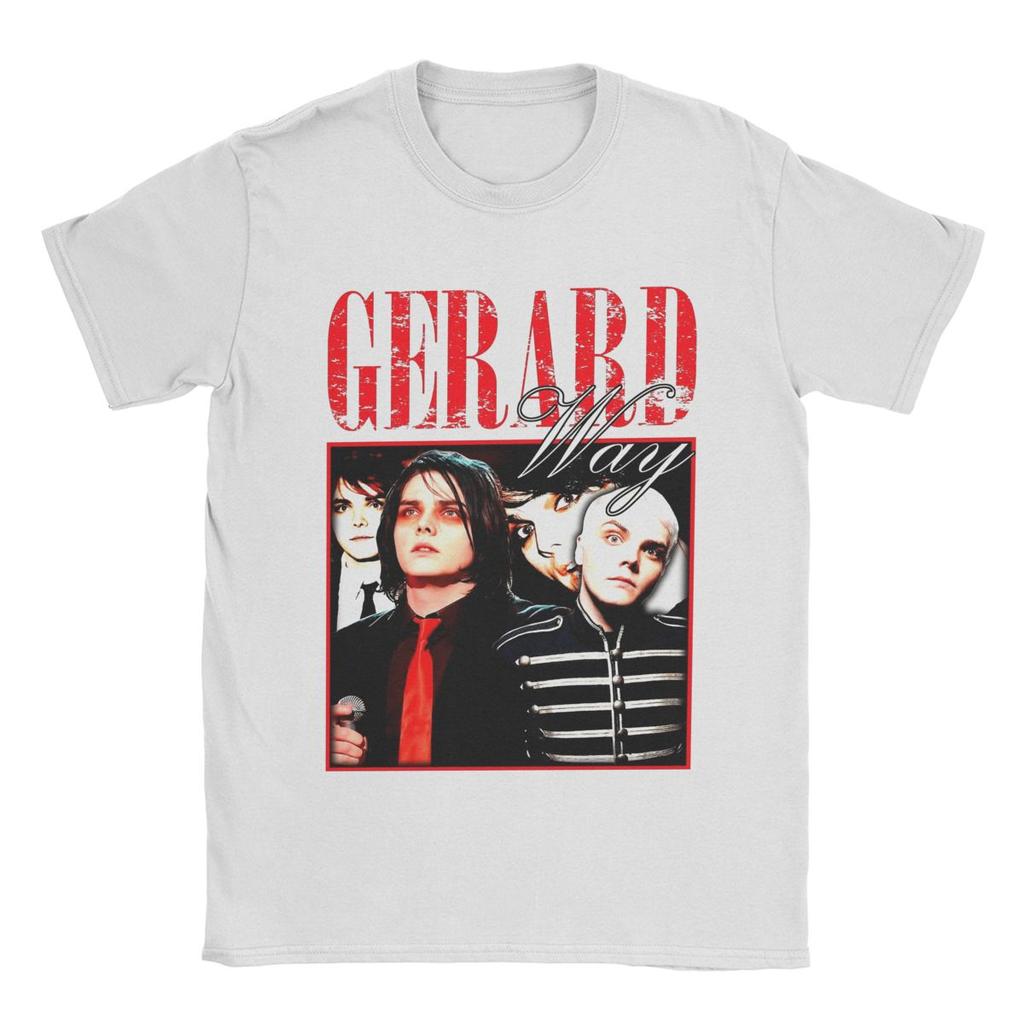 Мужская повседневная футболка Gerard Way MCR, 100% хлопок, круглый вырез, короткий рукав, уникальная одежда.