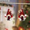 2D Flat Christmas Gnome Red Wine Dangle Earrings, Lightweight Acrylic Material, Ideal for Party Gifts, Jewelry, and Christmas Gifts.