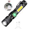 Portable LED Flashlight Magetic Suction Torch Powerful Lamp Waterproof Lantern Zoomable Torch Light USB Flash Light