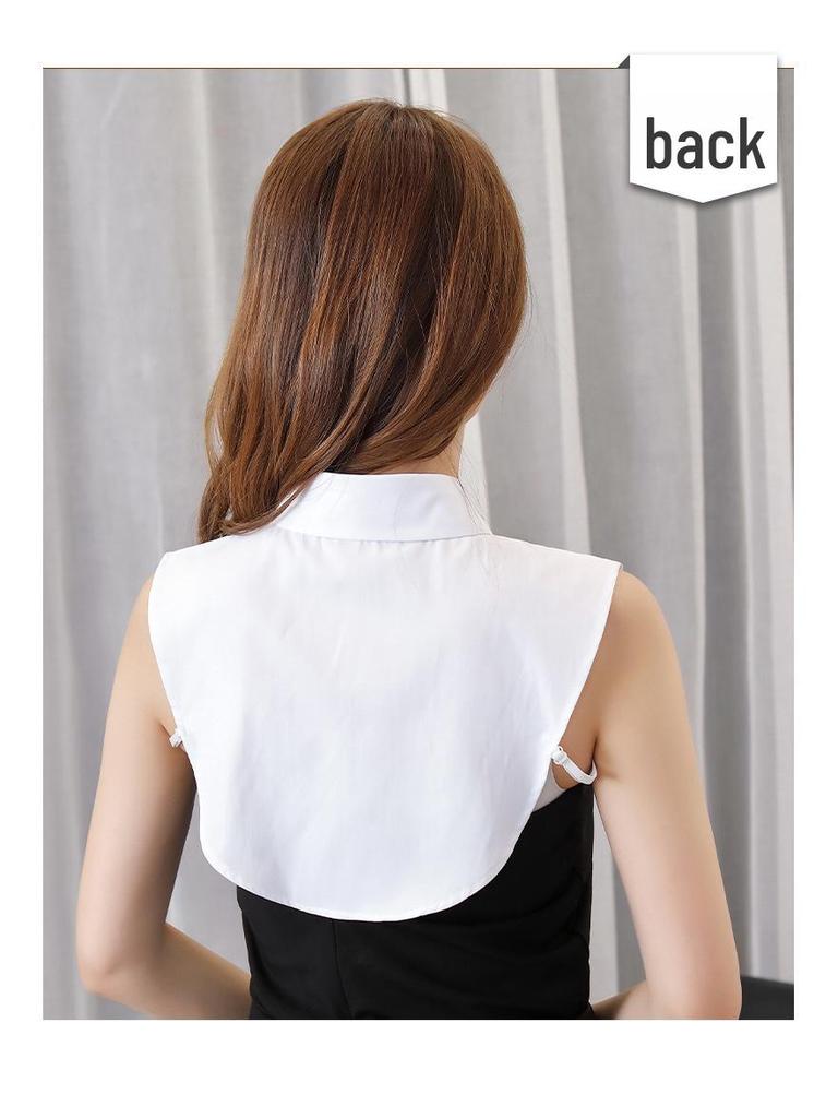 Women's Detachable White Collar: Versatile Square, Stand-Up, or Round Styles In Cotton for Spring/Autumn.