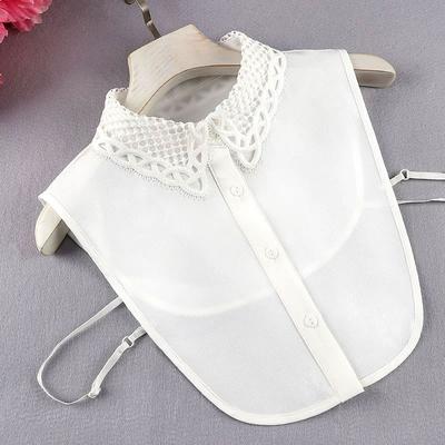 Stylish Chiffon Fake Collar Versatile Detachable Collar Half Shirts Elegant Office Fake Collar for Girls and Women