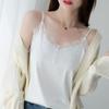 Casual Elegant And Youth Blouse For Women Fashion Lace Sexy Silk Top Summer Chic Solid Shirt V Neck Backless Satin Camis 25451