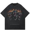 Streetwear Vicious Dog Unisex Cotton Washed Black Tshirt Tops Tees Summer Short Sleeves T Shirt