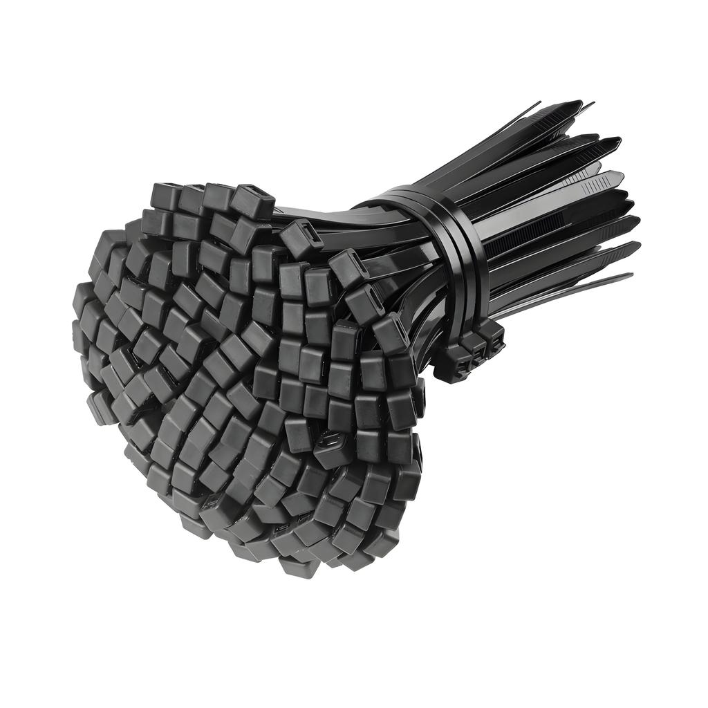 Premium Recycled Nylon Self-Locking Cable Ties High Tensile Strength Black White Multi-Size Assortment Heavy Duty Wire Ties Set