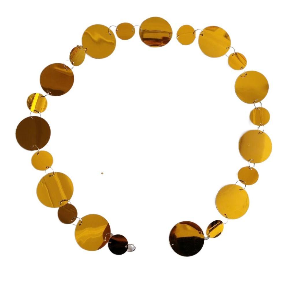 10PCS Gold Silver Sequins Hanging Foil Curtains PVC Round Sequin Rain Curtain Festive Supplies