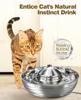 2 л Миска-фонтан из нержавеющей стали для воды для нескольких питомцев, Тихий, Низкий уровень шума, Диспенсер для воды для кошек, собак, кормушка