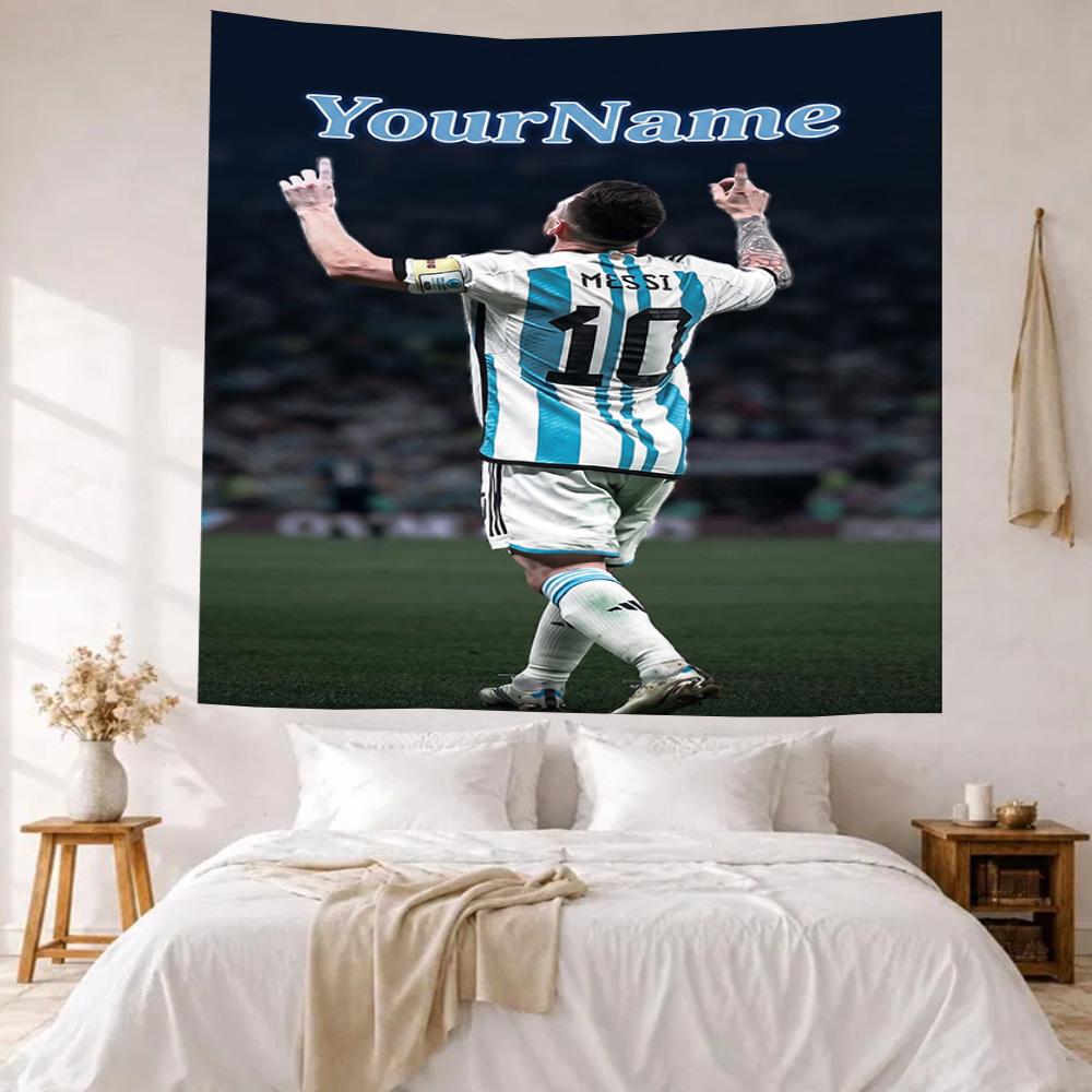 Messi Custom Your Name Wall Decor Tapestry Art For Pet Memorial Birthdaywedding Party Backdrop Family Gift