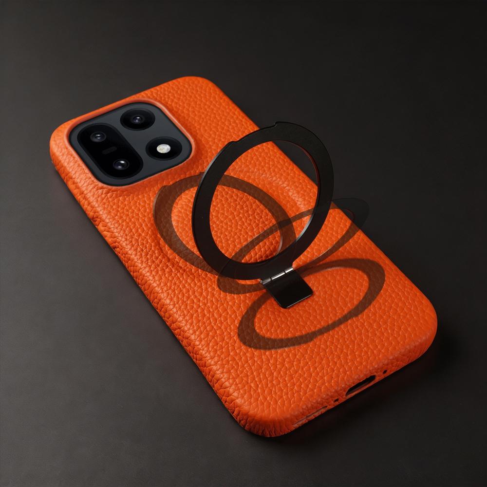 For Magsafe Bracket Ring Genuine Leather Case For OnePlus 15 15R 13S 13T 13R 13 Ace 6 6T 5 Pro Nord CE5 Back Cover Phone Case