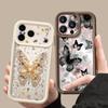 Soft TPU Phone Case For iPhone 17 Pro 15 16 Pro Max 14 13 Pro Max 16e 17e Shockproof Black Butterfly Printed Silicone Back Cover
