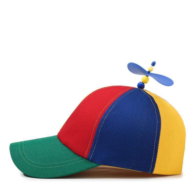 Bamboo Dragonfly Propeller Baseball Cap, Color-Blocked Fisherman's Hat, Adult and Children's Styles, Parent-Child Outdoor Sun Hat