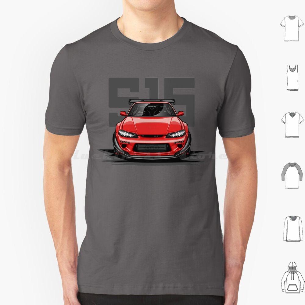 Silvia S15 Front Candy Red T Shirt 6xl Cotton Cool Tee Car Automotive Racing Vehicle Race Cool Sports Supercar Fitment Man