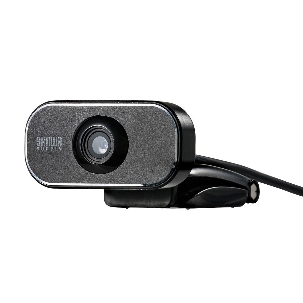 Sanwa Supply USB Full HD Fixed Horizontal Beam Tripod Webcam, Type-C Connection, 2MP, Focus, Built-in Microphone, 60° Angle, Mount, Windows/Mac/Chrome