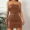 Women's Spring and Summer New Style Women's Sexy One-Way Strap Breast-Packed Hip Slim Dress