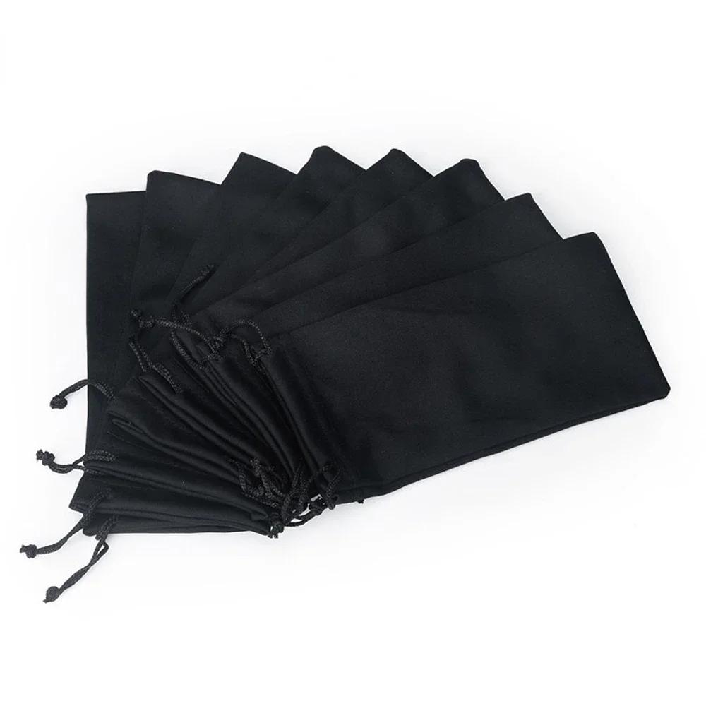 10 Pcs Pouches for Sunglasses Mp3 Soft Cloth Dust Pouch Optical Glasses Carry Bag Double Cord Storage Bag