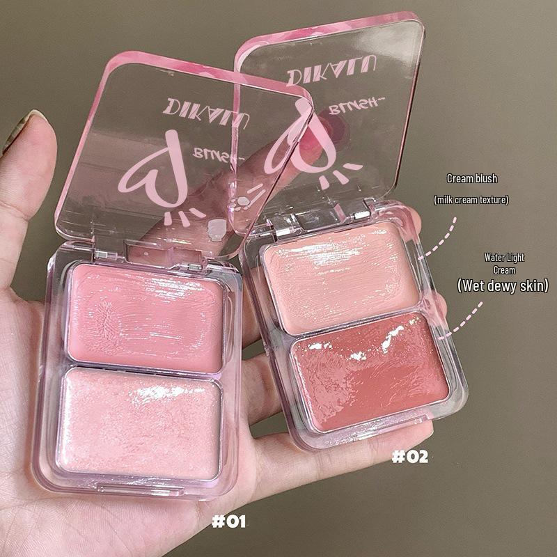 DIKALU Двойные румяна и хайлайтер крем - Многофункциональное средство, Естественное сияние для контуринга лица
