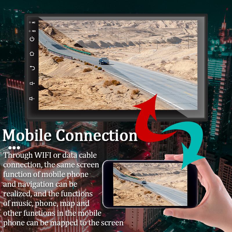 Автомобильный Android-радио 2 Din 7-дюймовый мультимедийный видеоплеер Bluetooth GPS MAP Универсальный автоматический стерео MP5-плеер