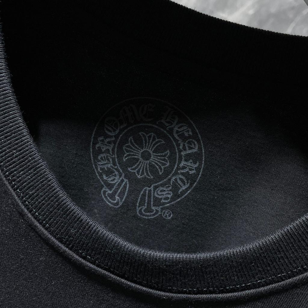 8555 CHROME HEARTS 2025 Лето Новая Высококачественный Хлопок Круглый Вырез Свободный Большой Размер Мужская и Женская Футболка Парная Футболка