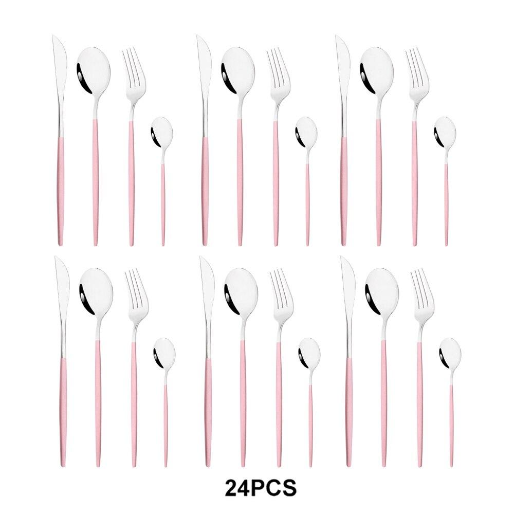 Набор посуды из нержавеющей стали, кухонный набор, 24 шт., черное золото, нож, вилка, ложка, роскошный набор посуды, ужин, свадьба, зеркало, столовые приборы