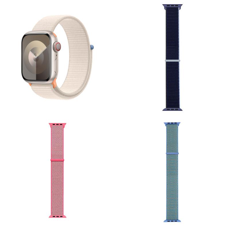 Нейлоновый спортивный ремешок Apple Watch с многоразовой застежкой-липучкой для спорта и повседневного ношения