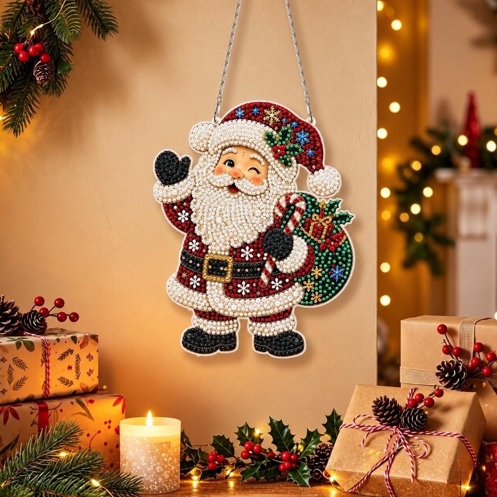 Christmas Pearl Diamond Painting 2D Flat Hanging Decor DIY Hanging Ornament Nativity Scene