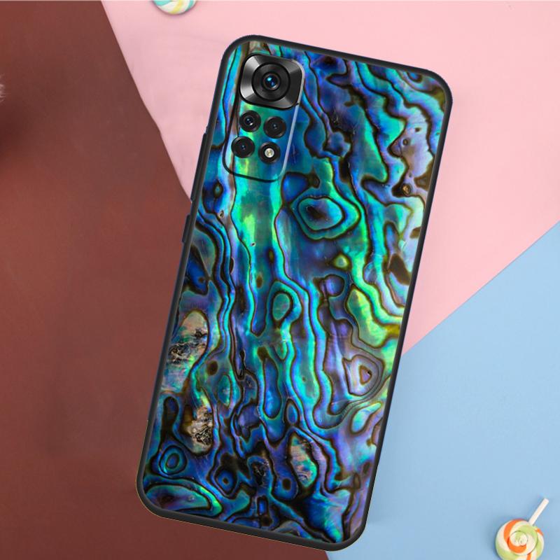 Чехол с текстурой раковины моллюска Абалон для Xiaomi Redmi Note 13 14 Pro 12 11 9 10 9S 10S 11S 12S Redmi 14C 10C 12C 13C