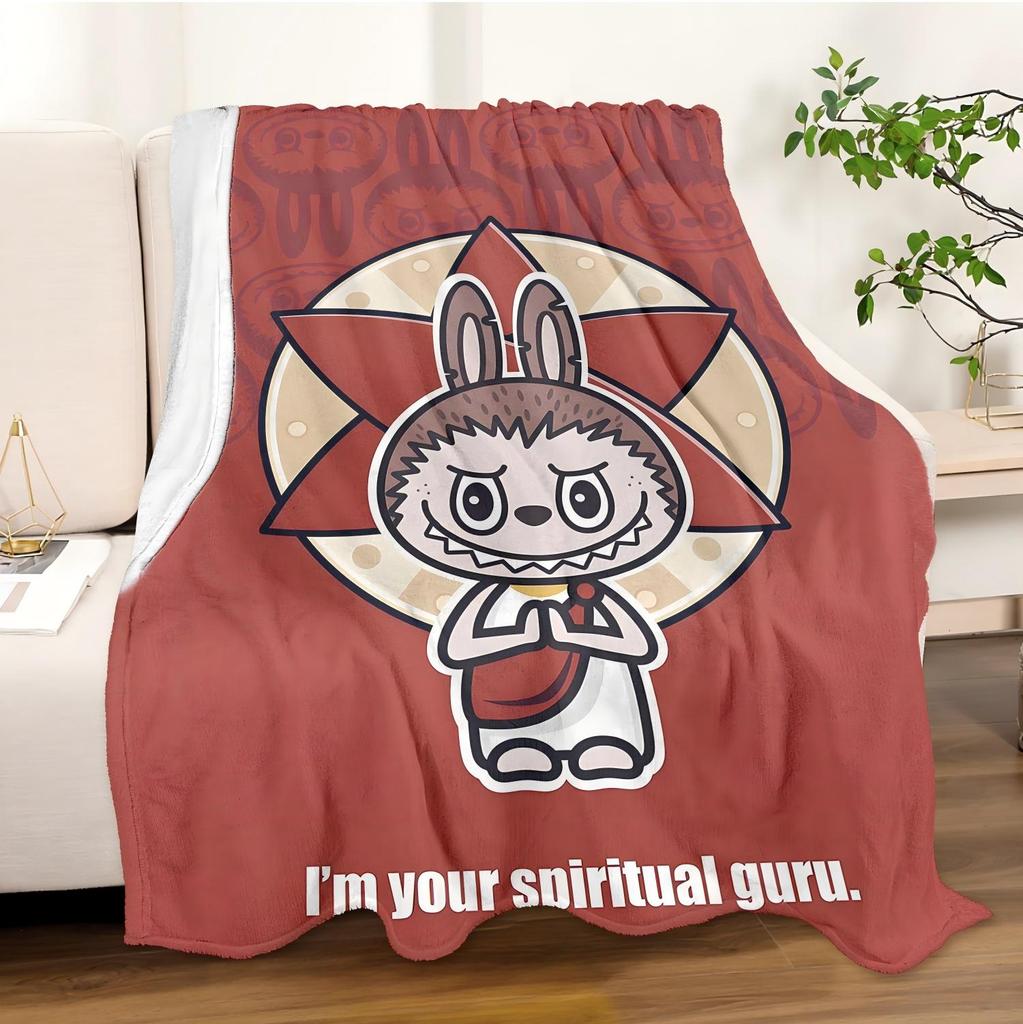 1PC Pop Cartoon Actor Elf Pattern Soft Throw Thin Blanket Gift for Couch Bed Car Home Camping For Spiritual Theme All Season Use