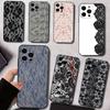 Чехол для телефона с принтом кружева для iPhone 17, 16, 15, 14, 13, 12, 11 Plus, Pro Max, мягкий черный чехол