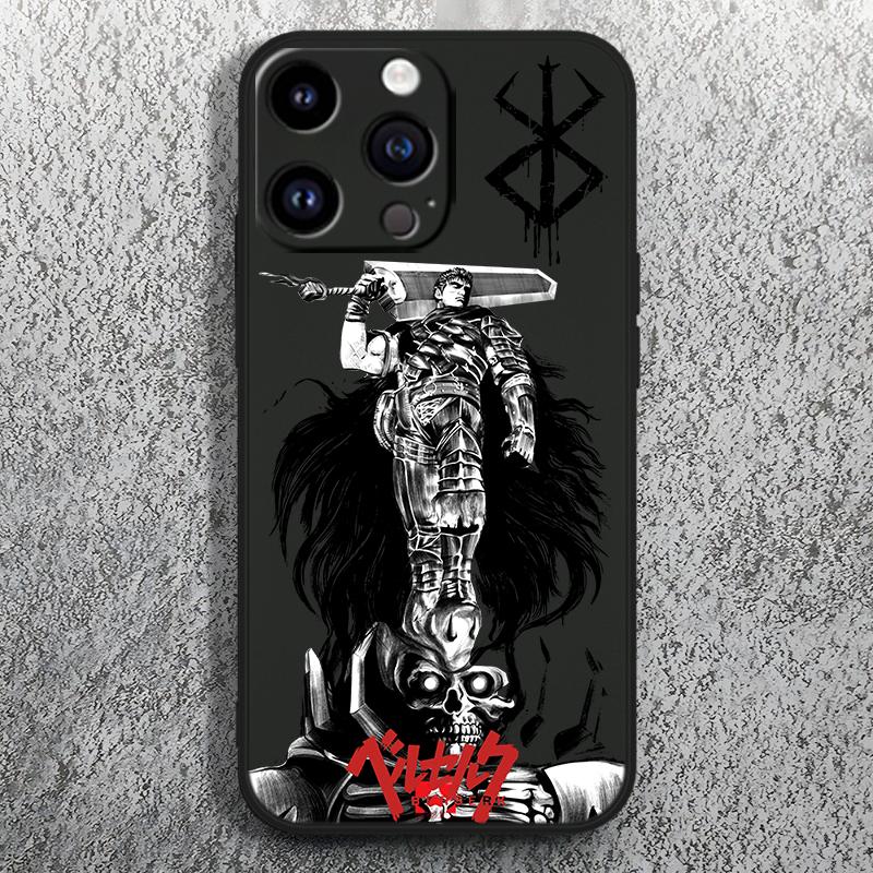 Berserk Comics Anime For Apple iPhone 15 14 13 12 Mini 11 XS XR X 8 7 Pro Max Plus Soft Silicone Black Phone Case