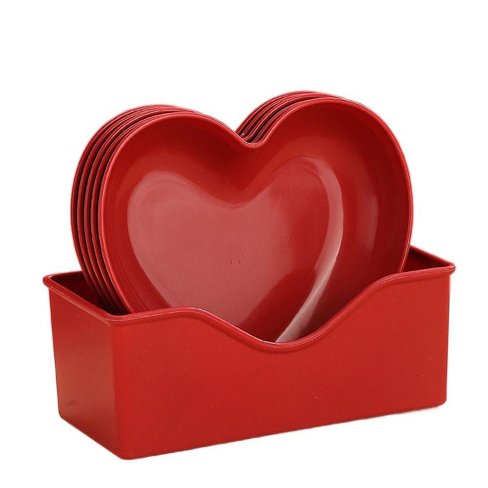 5/10Pcs Creative Love Fruit Plate Plastic Nut Love Plate Heart Spit Bone Dish  Home Decorative