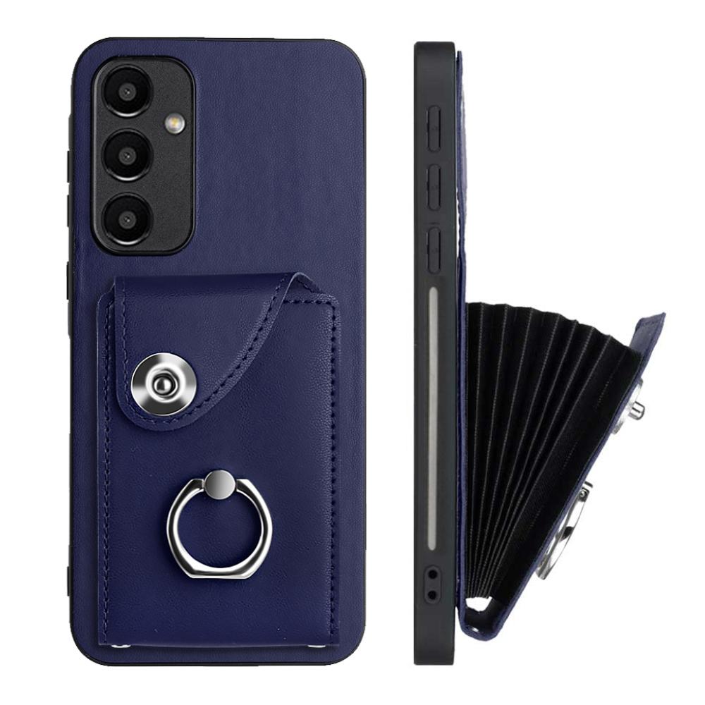 Accordion Folding Wallet Card Holder with RFID Shielding Material Phone Case Ring Holder Leather Case for Samsung Galaxy S22 S23 S24 A35 A55 A13 A24