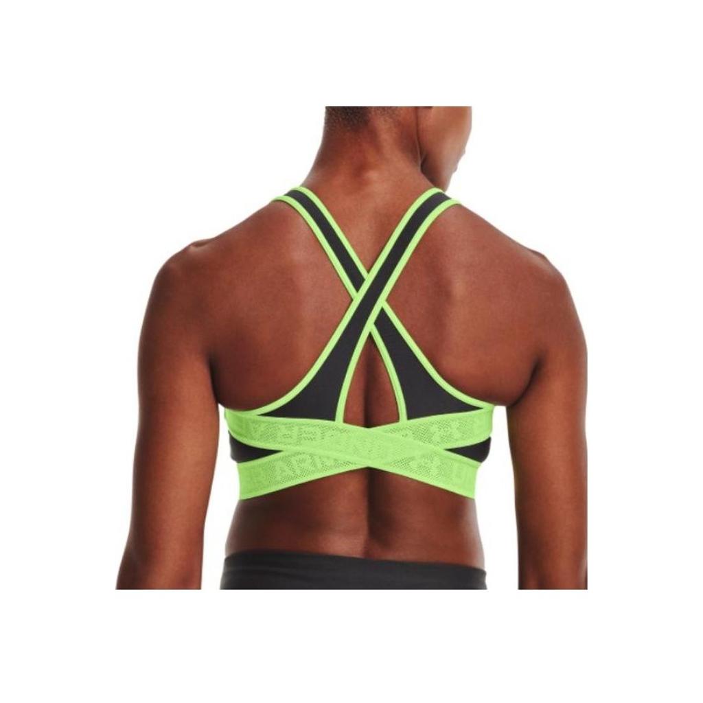 Under Armour Спортивный бюстгальтер со средней поддержкой и перекрестными краями, нижнее белье черного цвета 1371372-010