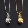 Punk Style Stainless Steel Gold Color Silver Fitness Boxing Glove Fists Pendant Necklace