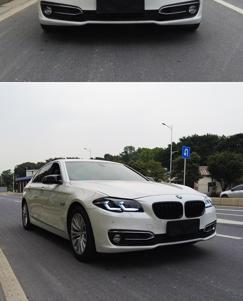 LED Bi-Xenon Headlight Assembly with Flowing Turn Signal for 11-17 BMW 5 Series