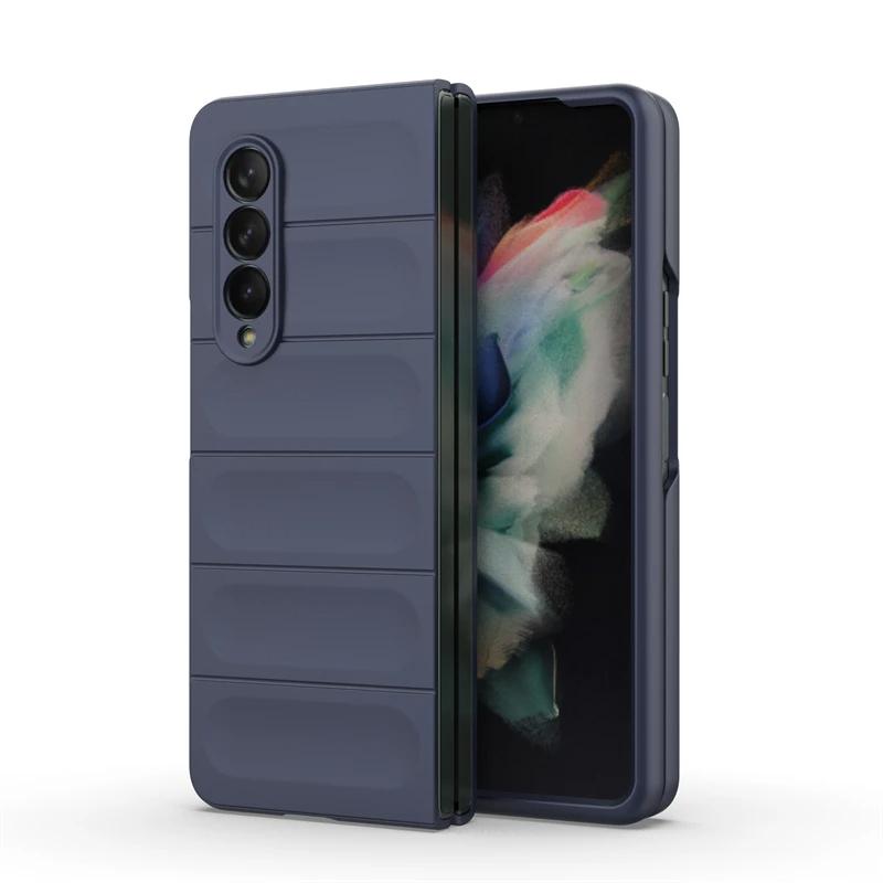 Для Samsung Galaxy Z Fold3 4 5 5g задняя крышка телефона чехол мягкий жидкий силикон противоударный защитный чехол Funda Coque