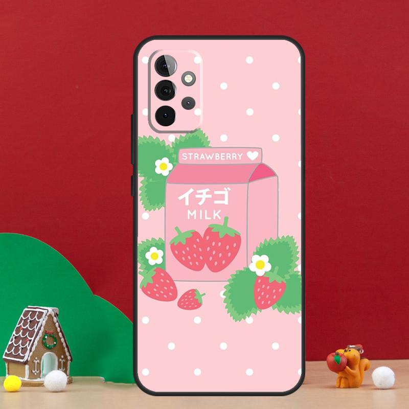 Милый кейс 'Клубничное молоко' для Samsung Galaxy A56 A33 A13 A36 A23 A52 A32 A12 A54 A34 A14 A16 A53 A15 A35 A55 A17