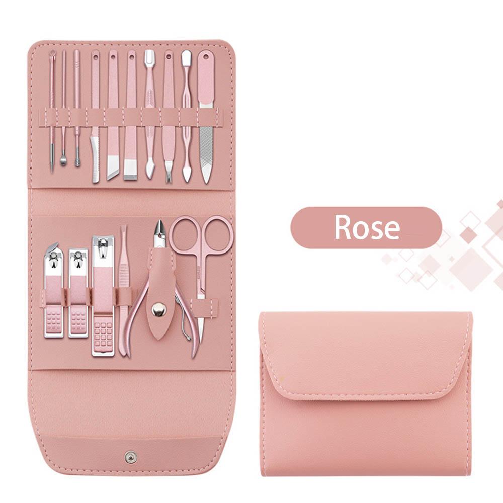 Новый 12-16 шт./компл. набор кусачек для ногтей из нержавеющей стали, набор кусачек для ногтей со складной сумкой, наборы маникюрных ножниц, ножницы, инструмент для макияжа и красоты