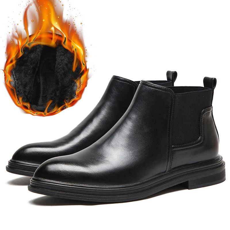 Осенне-зимние ботинки челси мужские из натуральной кожи мужские ботильоны модный бренд осенне-зимняя мужская обувь черный A1852